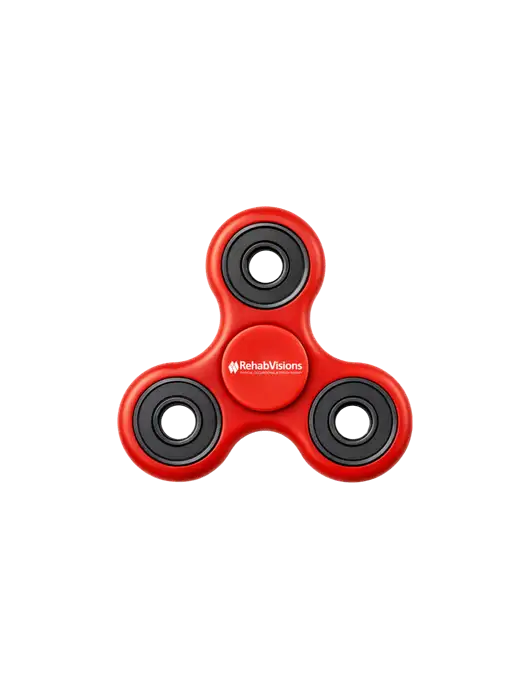 Red Fidget Spinner w/RehabVisions Logo