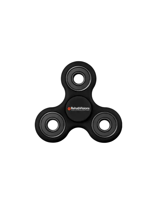 Black Fidget Spinner w/RehabVisions Logo