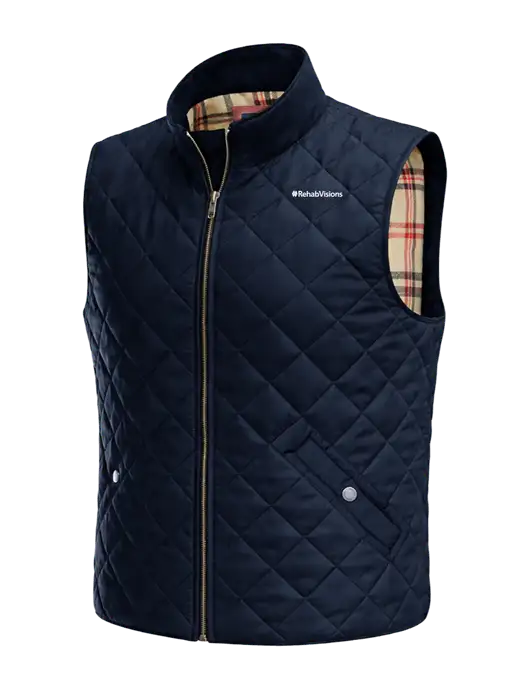 Brooks Brothers Navy Quilted Vest w/RehabVisions Logo