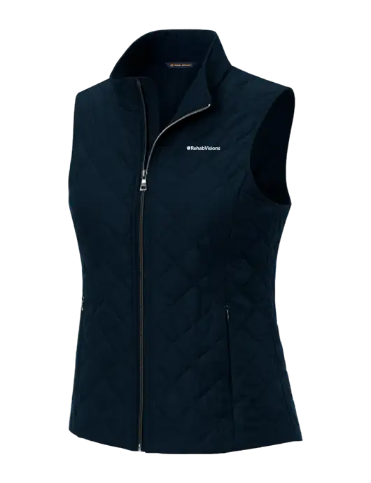 Brooks Brothers Womens Navy Quilted Vest w/RehabVisions Logo