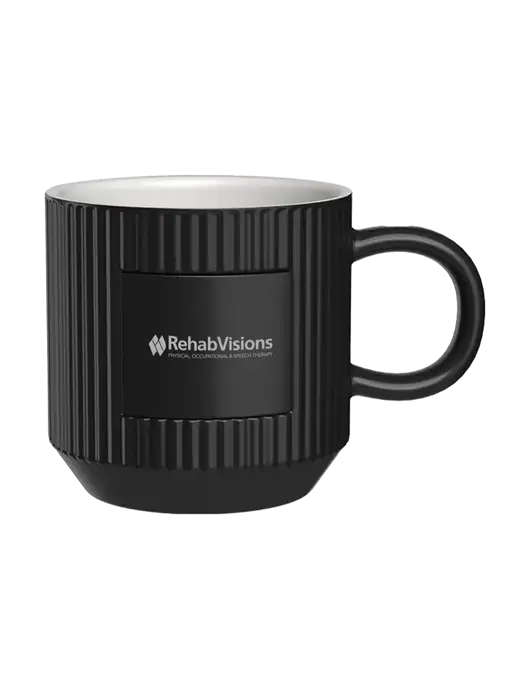 Daystarter 10 oz Black Mug w/RehabVisions Logo