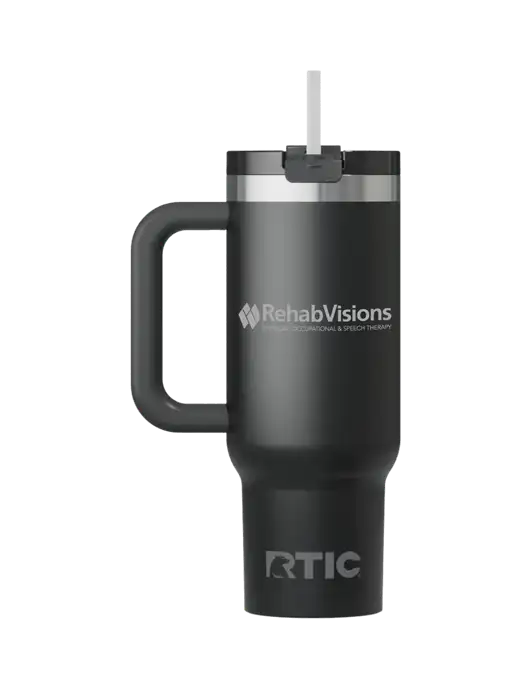 RTIC Road Trip 30oz Black Tumbler w/RehabVisions Logo