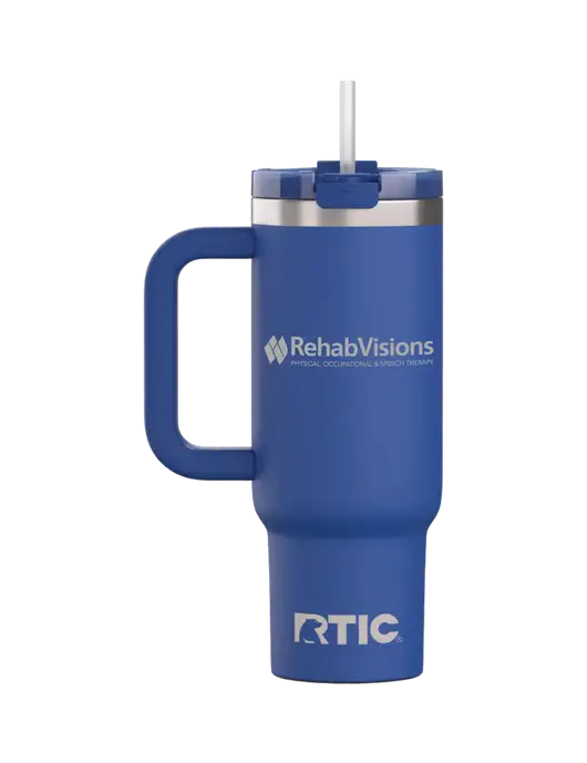 RTIC Road Trip 30oz Royal Blue Tumbler w/RehabVisions Logo