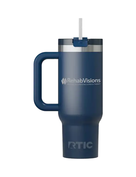 RTIC Road Trip 30oz Navy Tumbler w/RehabVisions Logo