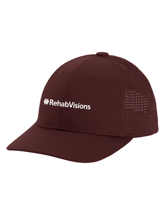 Pro-Cut Structured Snapback with Pinhole Mesh Maroon Cap w/RehabVisions Logo