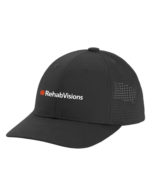 Pro-Cut Structured Snapback with Pinhole Mesh Very Dark Grey Cap w/RehabVisions Logo
