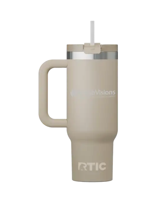 RTIC Road Trip 30oz Tan Tumbler w/RehabVisions Logo