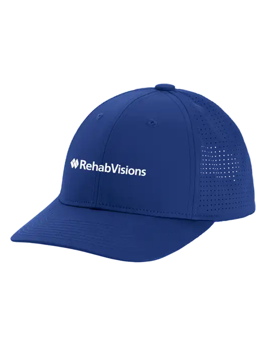 Pro-Cut Structured Snapback with Pinhole Mesh Dark Royal Cap w/RehabVisions Logo
