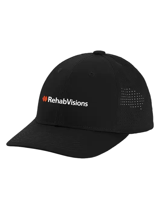 Pro-Cut Structured Snapback with Pinhole Mesh Black Cap w/RehabVisions Logo