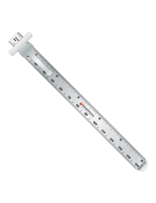 Slim Pocket Ruler 6” Stainless Steel Measuring 32nds & Metric w/RehabVisions Logo