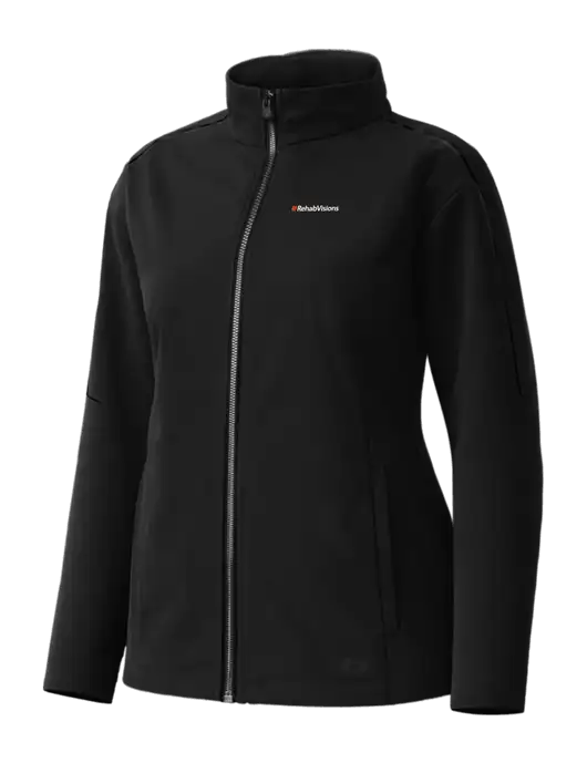 OGIO Womens Commuter Full-Zip Soft Shell Black Jacket w/RehabVisions Logo