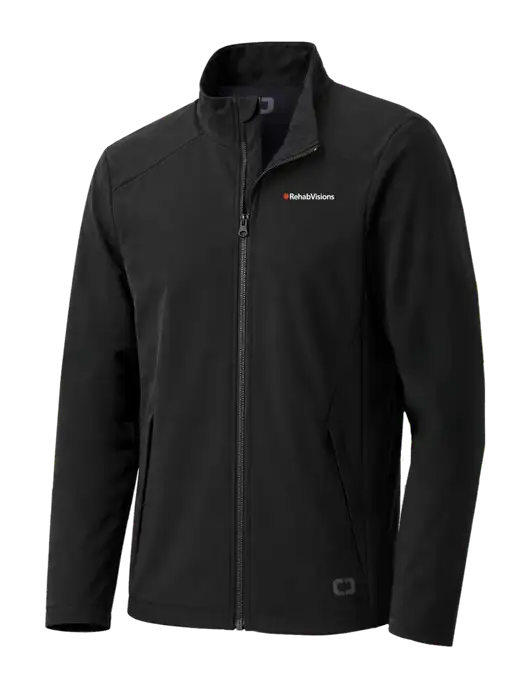OGIO Black Commuter Full-Zip Soft Shell  w/RehabVisions Logo