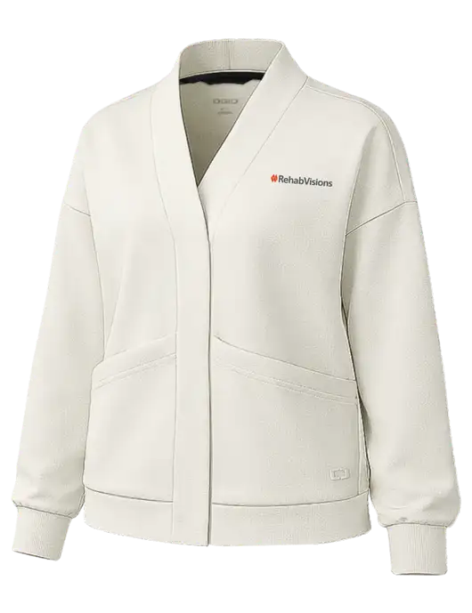 OGIO Womens Transcend Ivory Cardigan w/RehabVisions Logo