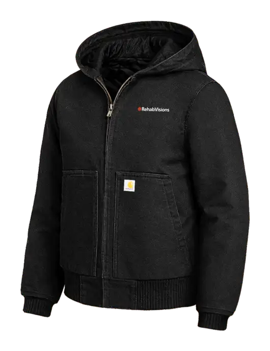 Carhartt Womens Black Washed Duck Active Jacket w/RehabVisions Logo