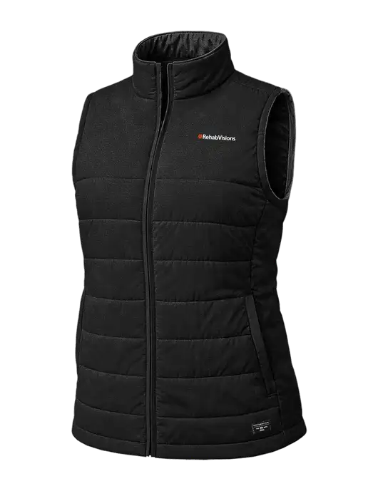 TravisMathew Womens Cold Bay Black Vest w/RehabVisions Logo