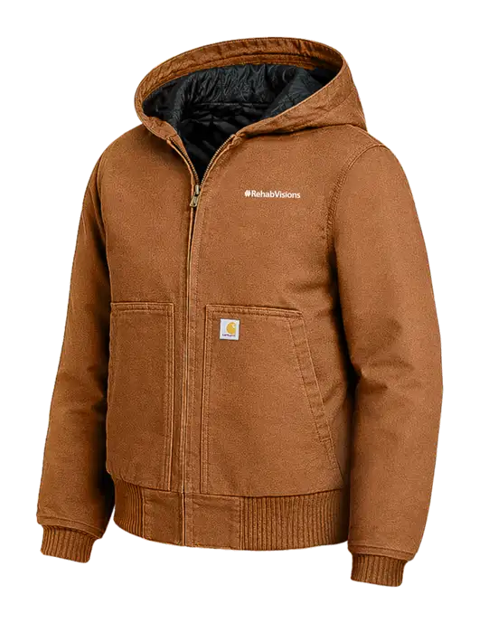 Carhartt Womens Light Brown Washed Duck Active Jacket w/RehabVisions Logo