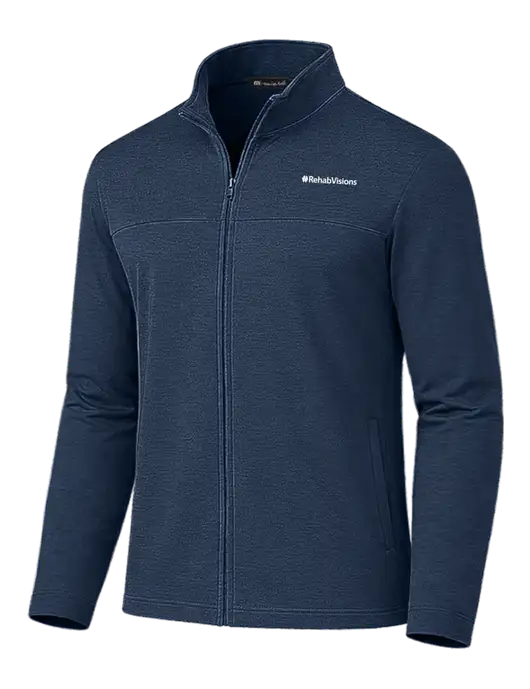 TravisMathew Light Navy Newport Full-Zip Fleece Jacket w/RehabVisions Logo