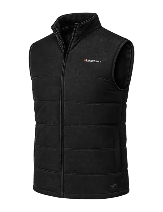 TravisMathew Cold Bay Black Vest w/RehabVisions Logo