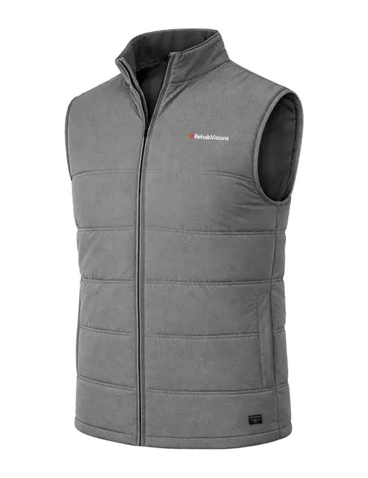TravisMathew Cold Bay Dark Medium Grey Vest w/RehabVisions Logo