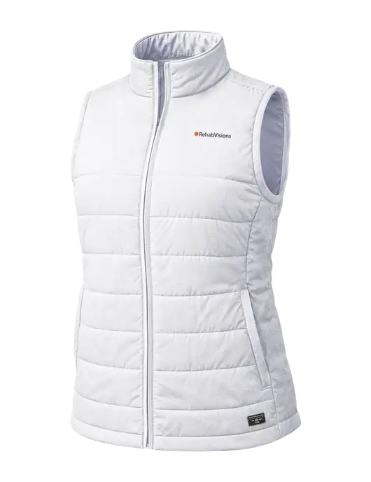 TravisMathew Womens Cold Bay Very Light Gray Vest w/RehabVisions Logo