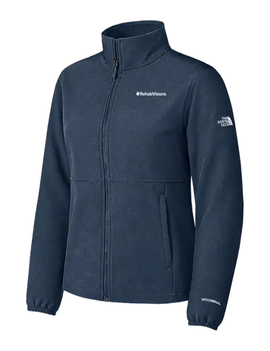 The North Face Womens Light Navy Edge Stretch Soft Shell Jacket w/RehabVisions Logo