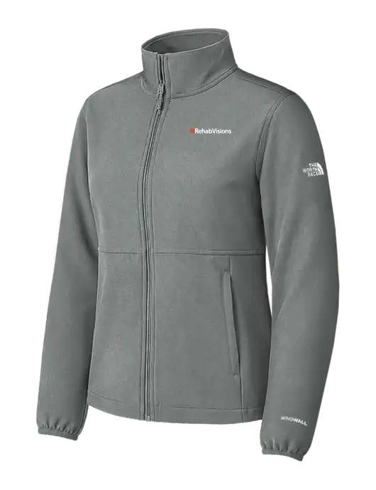 The North Face Womens Grey Medium Edge Stretch Soft Shell Jacket w/RehabVisions Logo