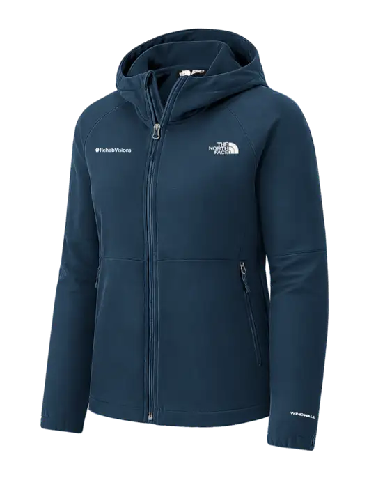 The North Face Womens Dark Navy Barr Lake Hooded Soft Shell Jacket w/RehabVisions Logo