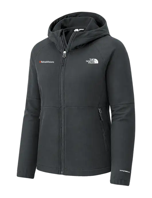 The North Face Womens Very Dark Grey Barr Lake Hooded Soft Shell Jacket w/RehabVisions Logo