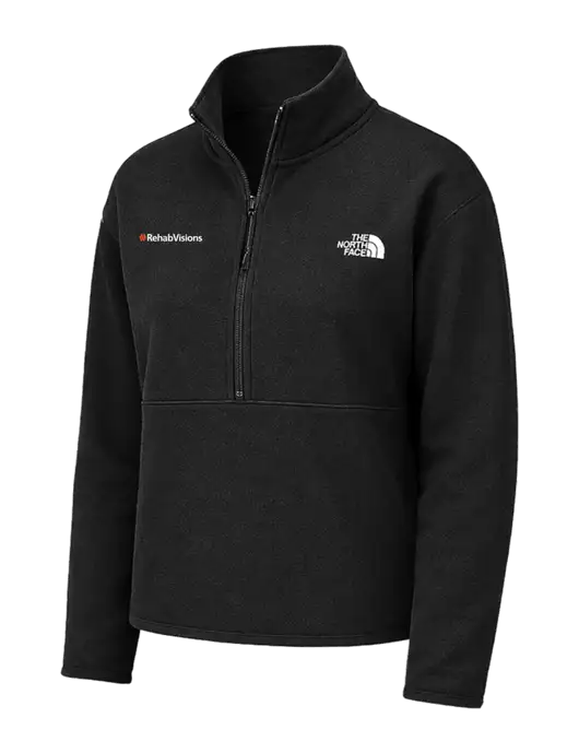 The North Face Womens Black Double-Knit 1/2-Zip Fleece w/RehabVisions Logo