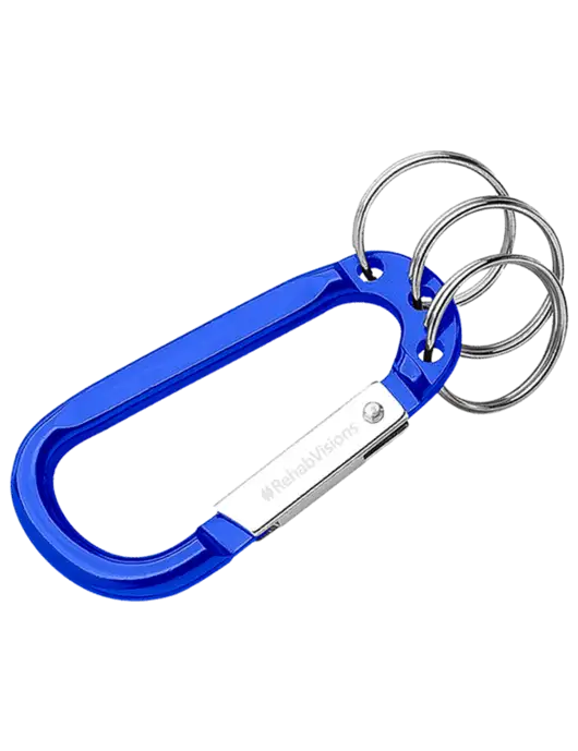 Royal 3 Ring Carabiner Clip w/RehabVisions Logo