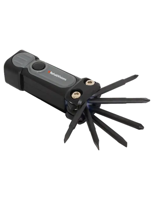 Black/Grey Utility Light 6 in 1 Screwdriver Set w/RehabVisions Logo