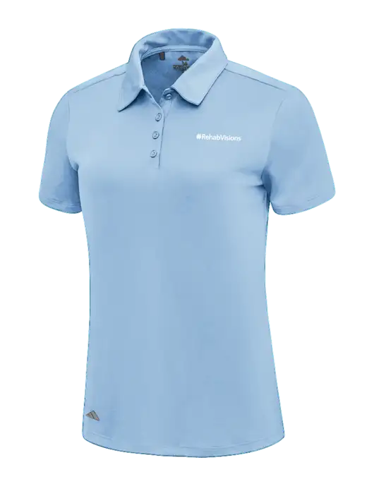 Adidas Carolina Blue Womens Ultimate Solid Polo w/RehabVisions Logo