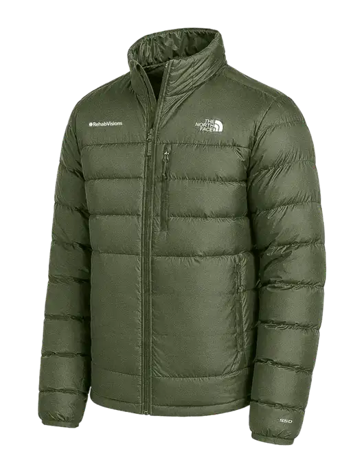 The North Face Dark Olive Down Hybrid Jacket w/RehabVisions Logo