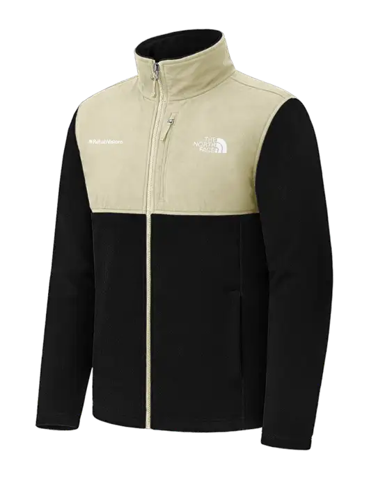 The North Face Tan/Black Highest Peak Full-Zip Fleece Jacket w/RehabVisions Logo