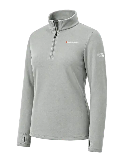 The North Face Womens Light Medium Grey Ambition 1/4-Zip  w/RehabVisions Logo