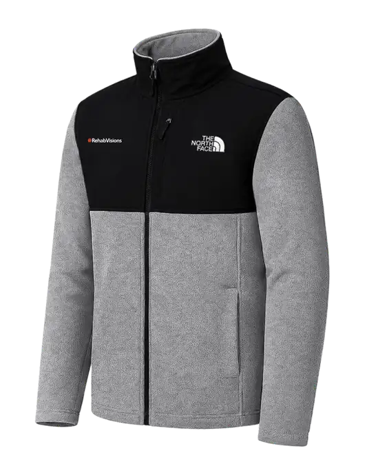 The North Face Medium Grey Heather/Black Highest Peak Full-Zip Fleece Jacket w/RehabVisions Logo