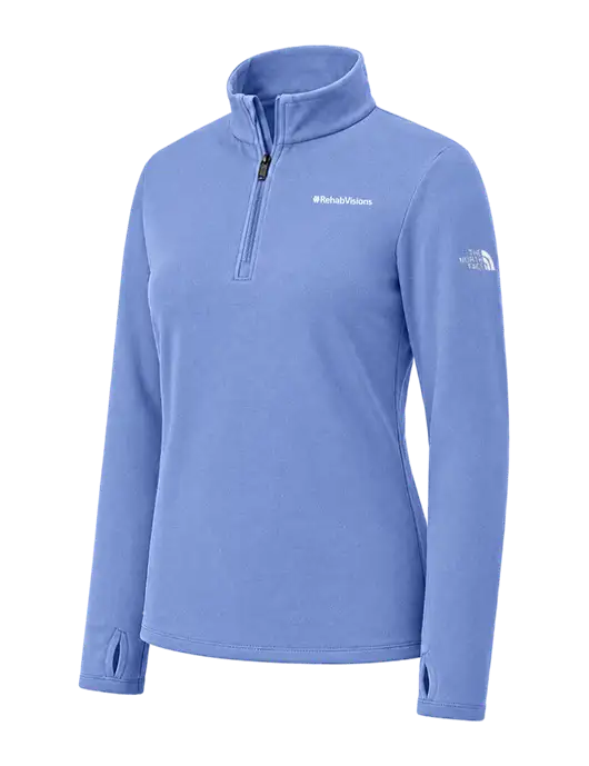 The North Face Womens Carolina Blue Ambition 1/4-Zip  w/RehabVisions Logo