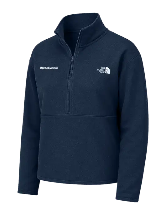 The North Face Womens Dark Navy Double-Knit 1/2-Zip Fleece w/RehabVisions Logo