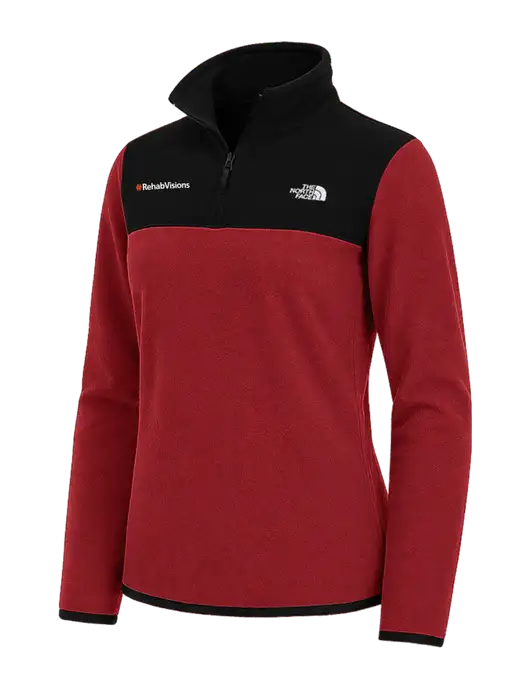 The North Face Womens Cardinal/Black Glacier 1/4-Zip Fleece w/RehabVisions Logo