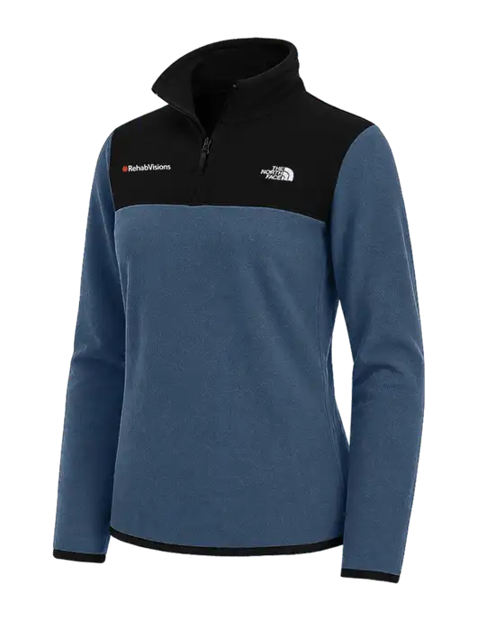 The North Face Womens Light Navy/Black Glacier 1/4-Zip Fleece w/RehabVisions Logo
