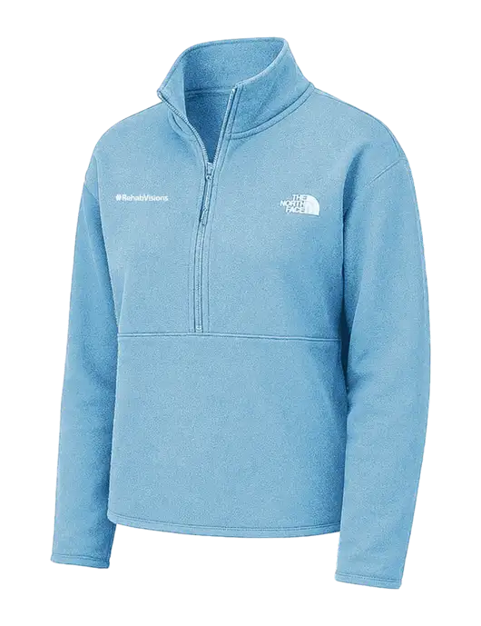 The North Face Womens Light Blue Double-Knit 1/2-Zip Fleece w/RehabVisions Logo