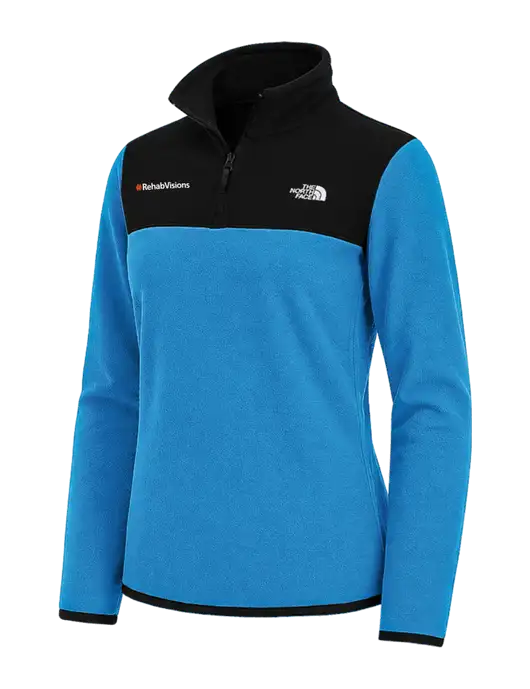 The North Face Womens Royal Blue/Black Glacier 1/4-Zip Fleece w/RehabVisions Logo