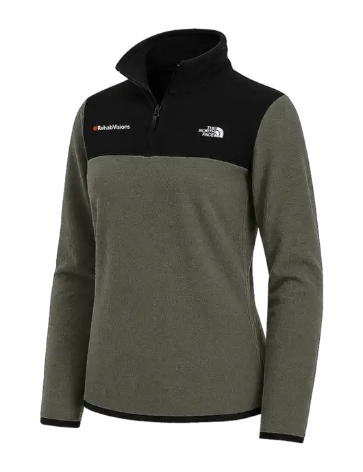 The North Face Womens Dark Olive/Black Glacier 1/4-Zip Fleece w/RehabVisions Logo
