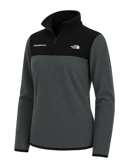 The North Face Womens Charcoal Grey/Black Glacier 1/4-Zip Fleece w/RehabVisions Logo