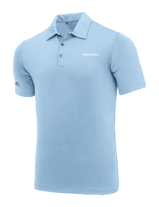 Adidas Carolina Blue Ultimate Solid Polo w/RehabVisions Logo