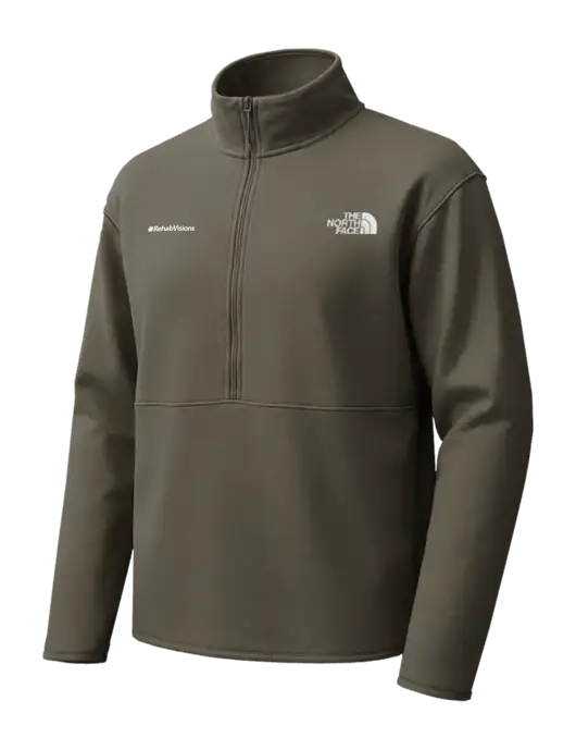 The North Face Dark Olive Double-Knit 1/2-Zip Fleece w/RehabVisions Logo