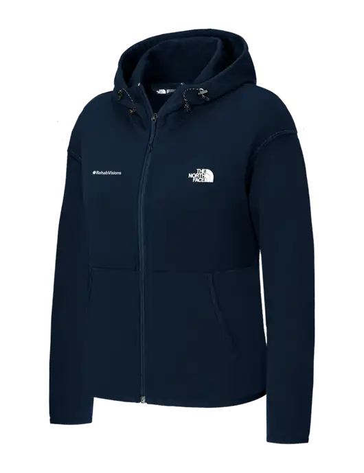 The North Face Womens Dark Navy Double-Knit Full-Zip Hoodie w/RehabVisions Logo