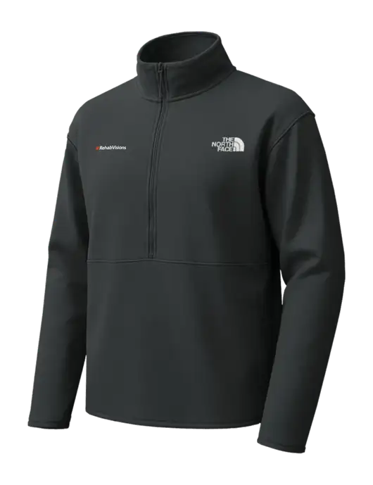 The North Face Very Dark Grey Double-Knit 1/2-Zip Fleece w/RehabVisions Logo