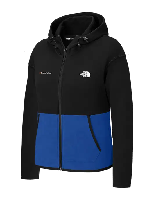 The North Face Womens Black/Royal Double-Knit Full-Zip Hoodie w/RehabVisions Logo