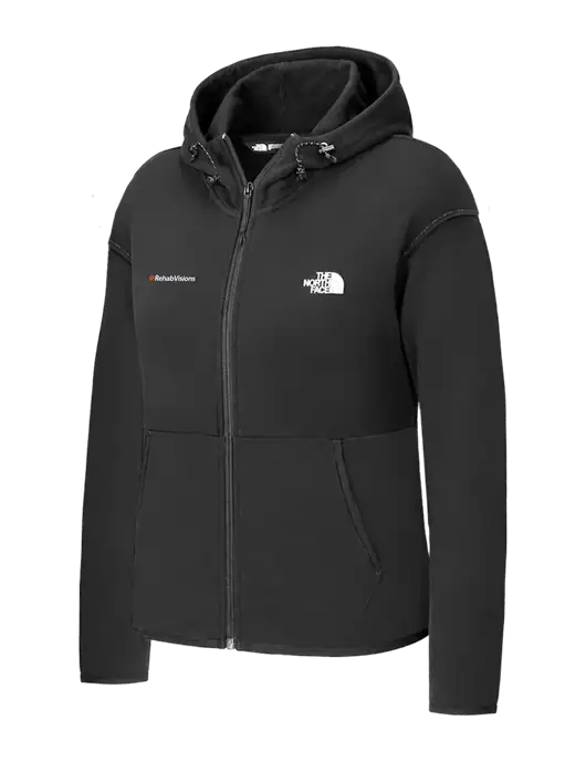 The North Face Womens Dark Medium Grey Double-Knit Full-Zip Hoodie w/RehabVisions Logo